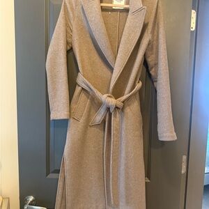 Abercrombie & Fitch Wool-blend Belted Trench Coat